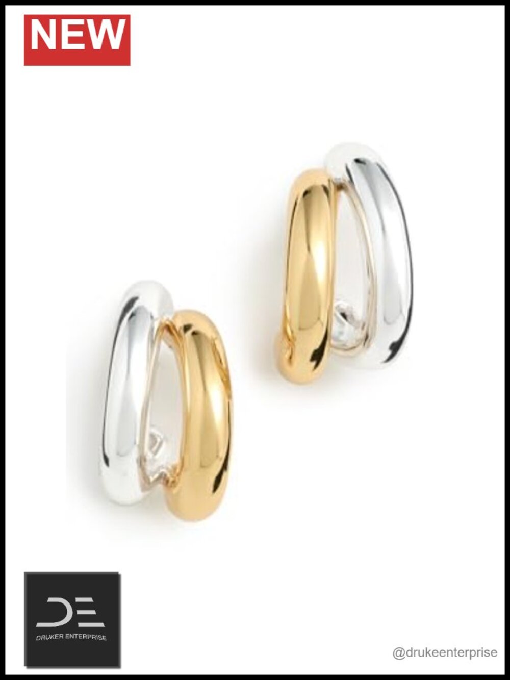 Women's Gold Plated Floral Huggie Hoop Earrings 14K Post Closure